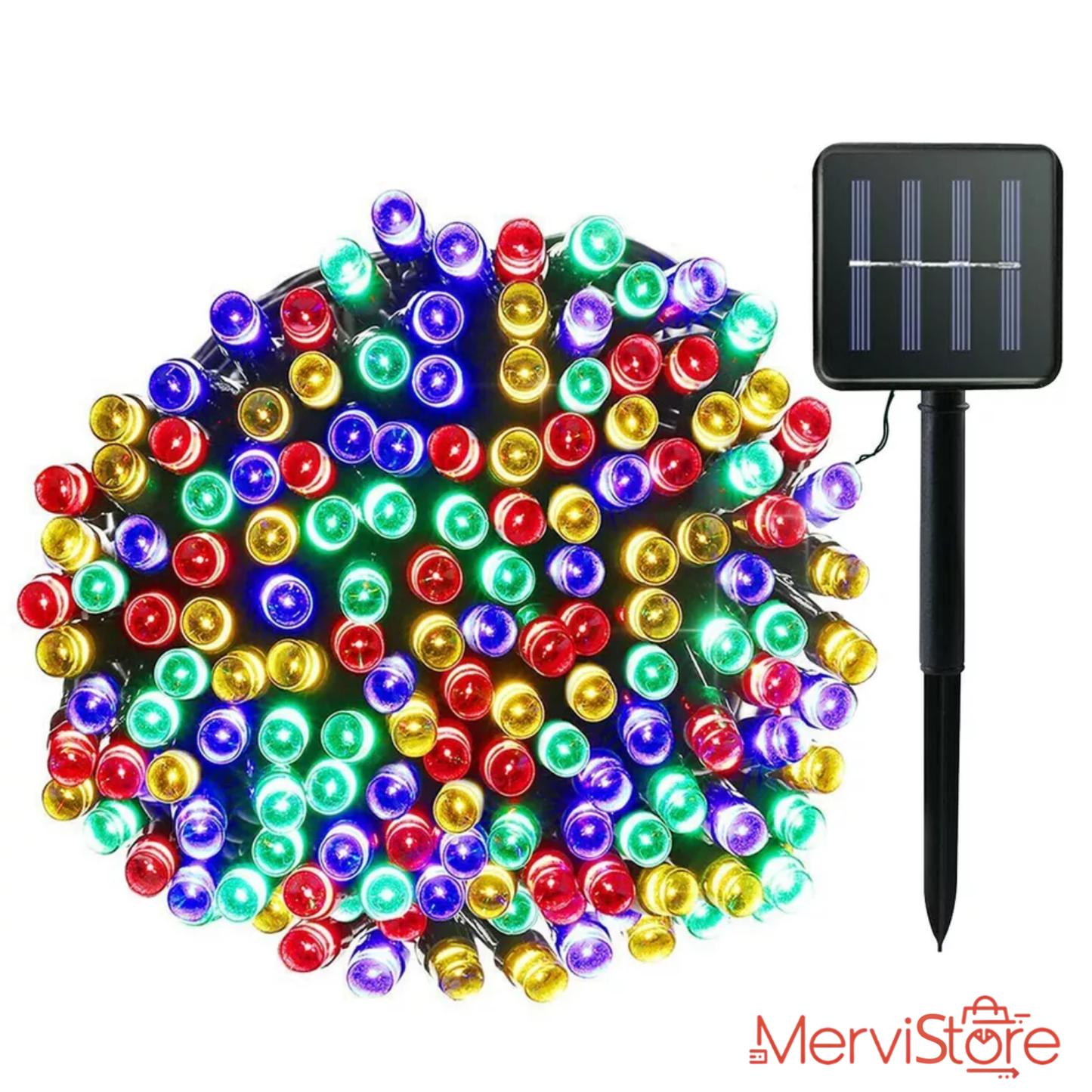 Luces navideñas con panel solar