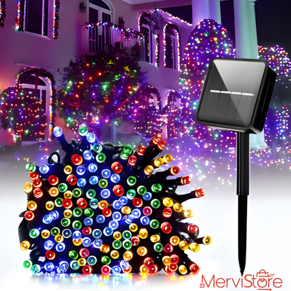 Luces navideñas con panel solar