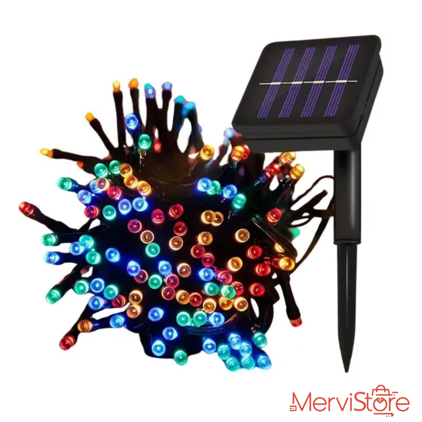 Luces navideñas con panel solar