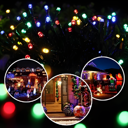 Luces navideñas con panel solar